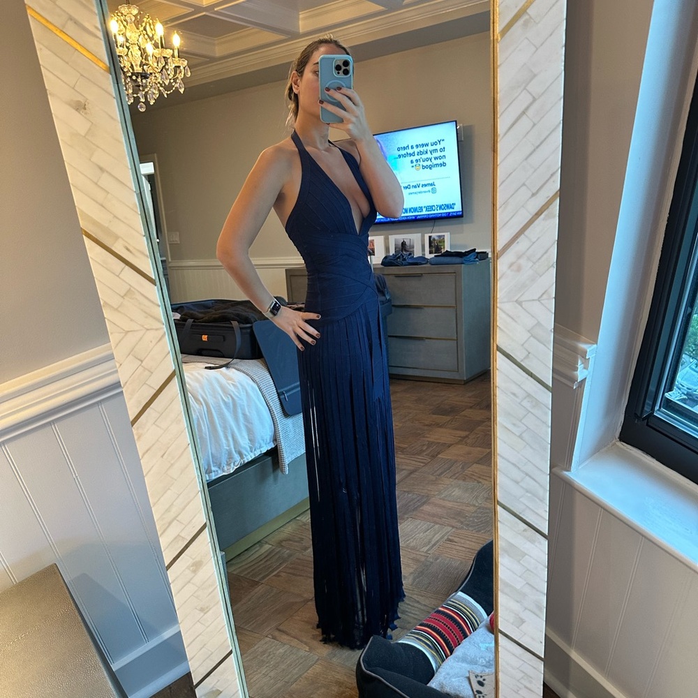 Herve Leger The Scarlet Gown- Navy Blue